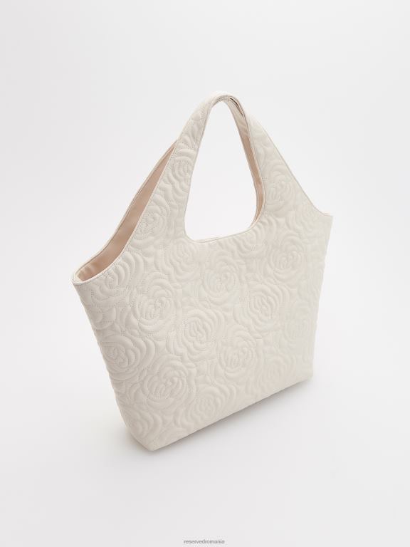 bej Reserved femei accesorii geanta de umar cu nituri decorative si cusaturi 648HZ990