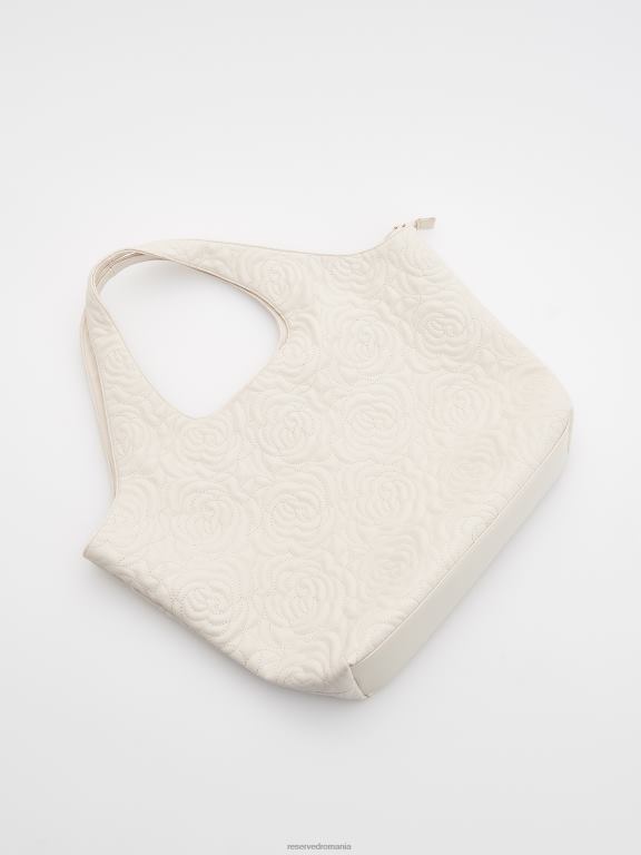 bej Reserved femei accesorii geanta de umar cu nituri decorative si cusaturi 648HZ990