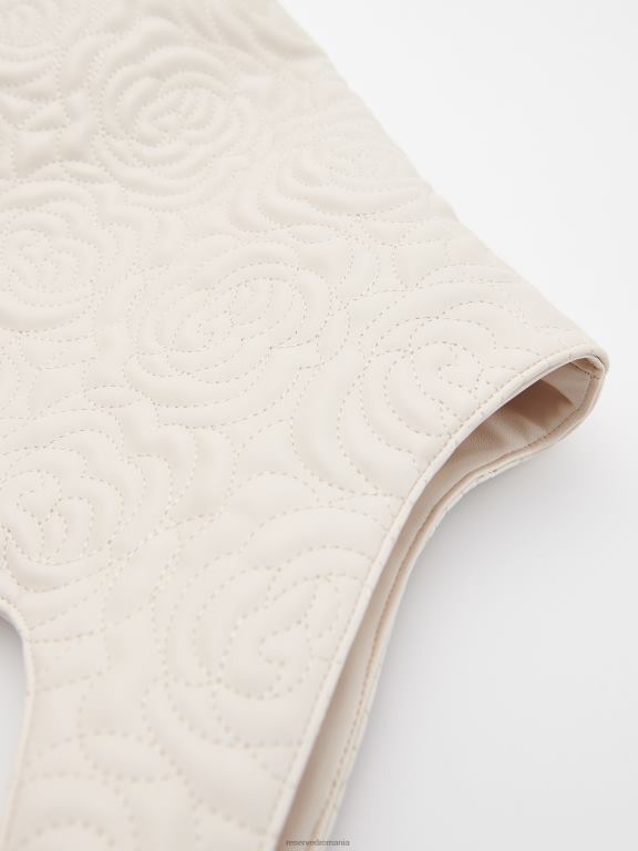 bej Reserved femei accesorii geanta de umar cu nituri decorative si cusaturi 648HZ990