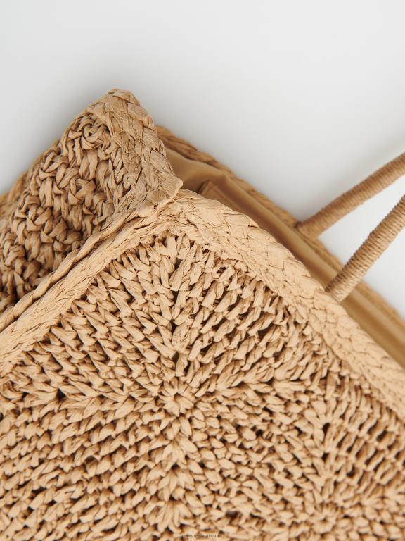 bej Reserved femei accesorii geantă shopper țesătă 648HZ998