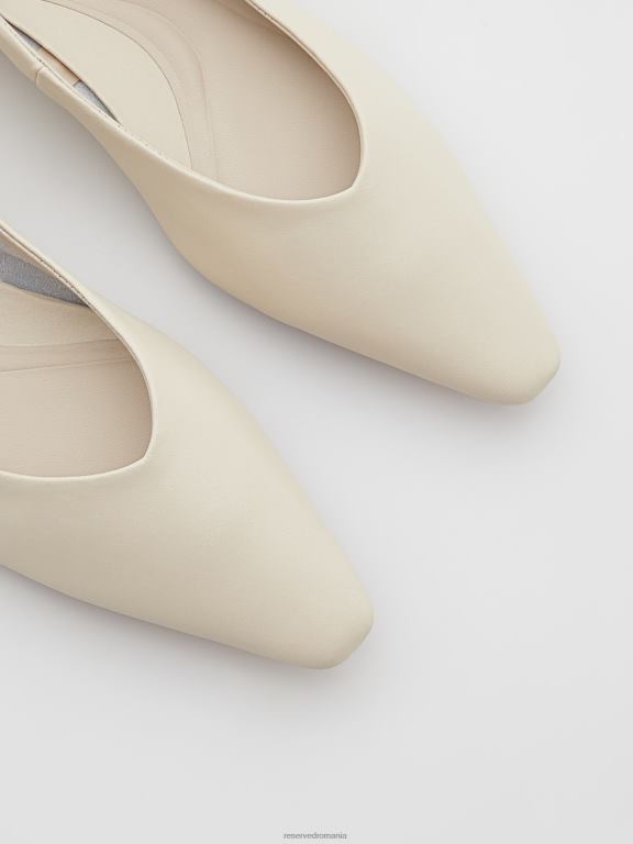 bej Reserved femei pantofi balerini din piele 648HZ152