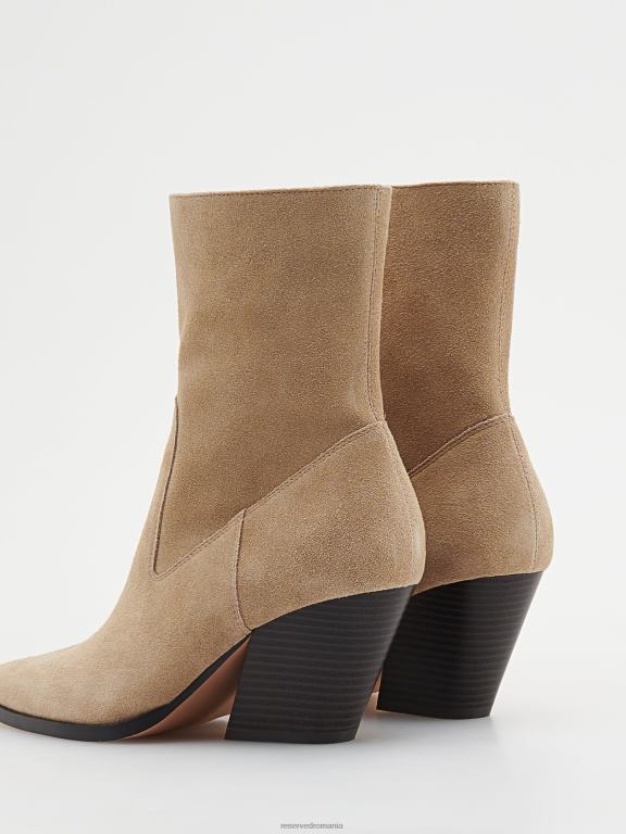 bej Reserved femei pantofi botine de piele intoarsa 648HZ209