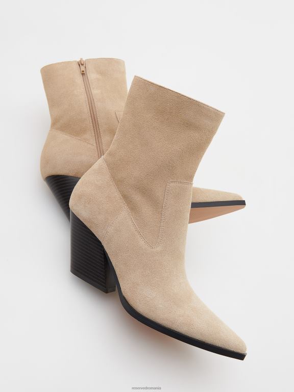 bej Reserved femei pantofi botine de piele intoarsa 648HZ209