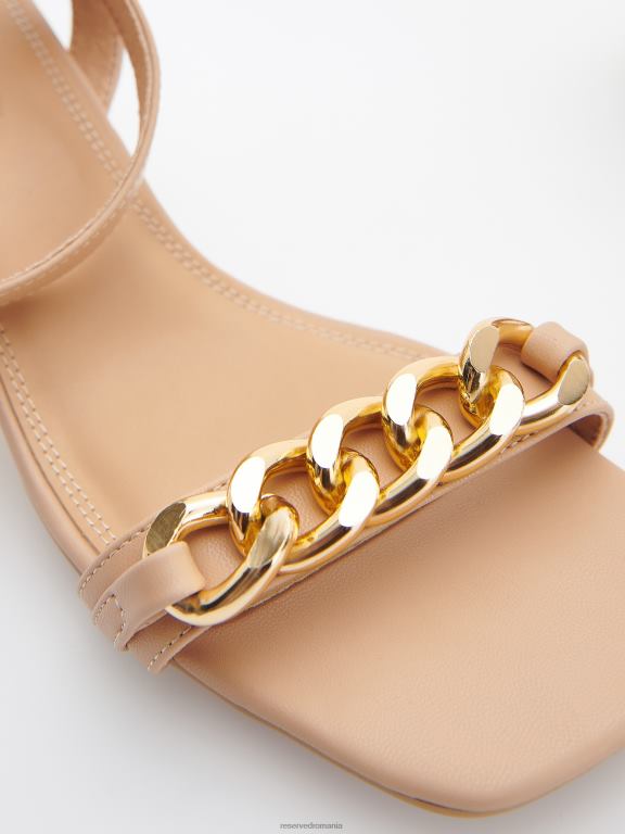 bej Reserved femei pantofi sandale cu toc înalt 648HZ977