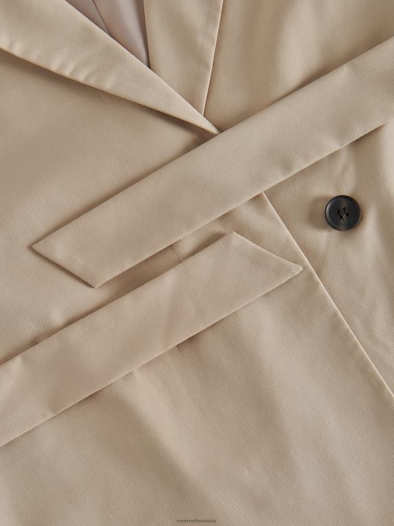 bej Reserved femei îmbrăcăminte blazer cu detaliu cravată 648HZ256