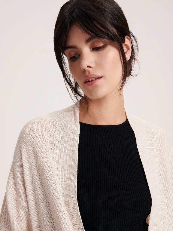 bej Reserved femei îmbrăcăminte cardigan în amestec de viscoză 648HZ919