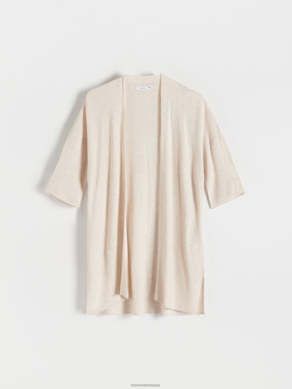 bej Reserved femei îmbrăcăminte cardigan în amestec de viscoză 648HZ919