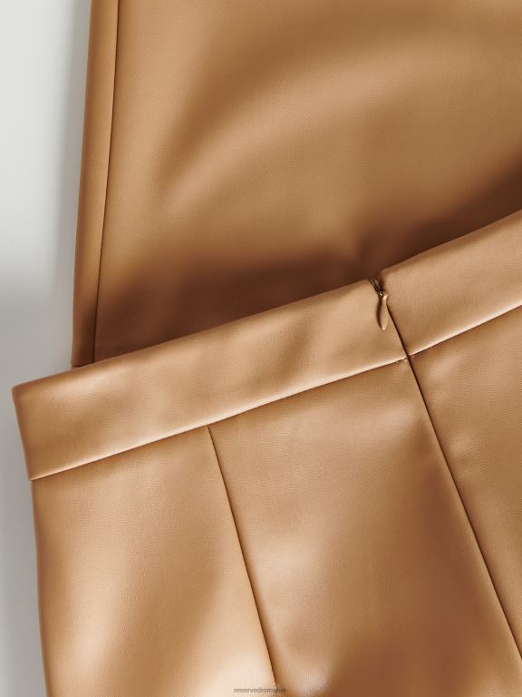 bej Reserved femei îmbrăcăminte fusta din imitatie de piele 648HZ836