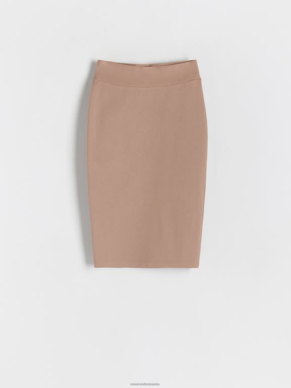 bej Reserved femei îmbrăcăminte fusta midi montata 648HZ832
