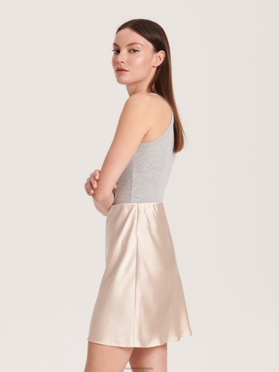 bej Reserved femei îmbrăcăminte fusta mini din satin 648HZ815
