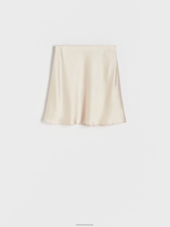 bej Reserved femei îmbrăcăminte fusta mini din satin 648HZ815