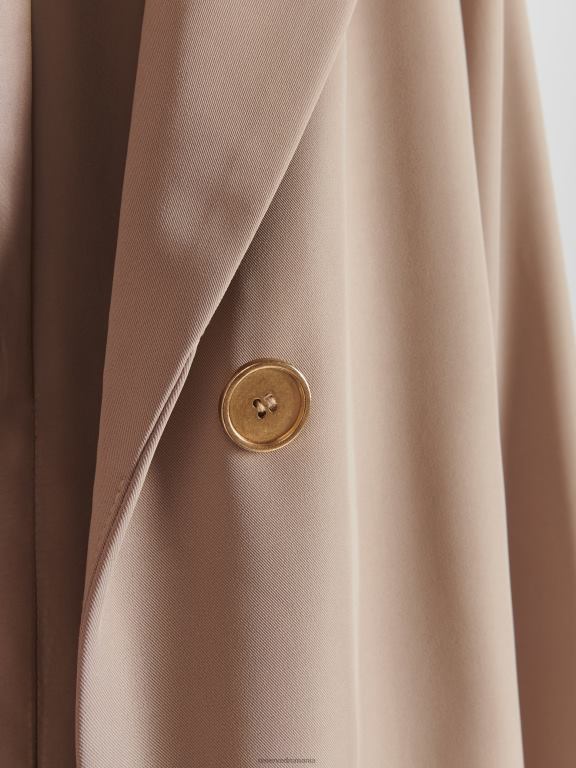 bej Reserved femei îmbrăcăminte palton cu curea cravată în talie 648HZ889