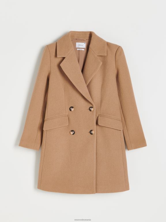 bej Reserved femei îmbrăcăminte palton din amestec de lână 648HZ891