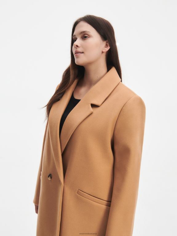 bej Reserved femei îmbrăcăminte palton dublu 648HZ902