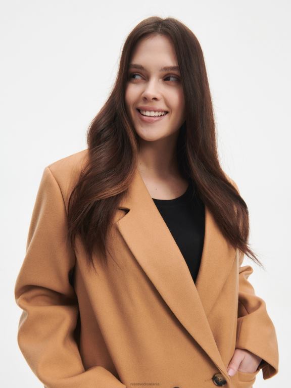 bej Reserved femei îmbrăcăminte palton dublu 648HZ902