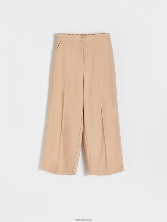 bej Reserved femei îmbrăcăminte pantaloni cu pliu presat 648HZ215