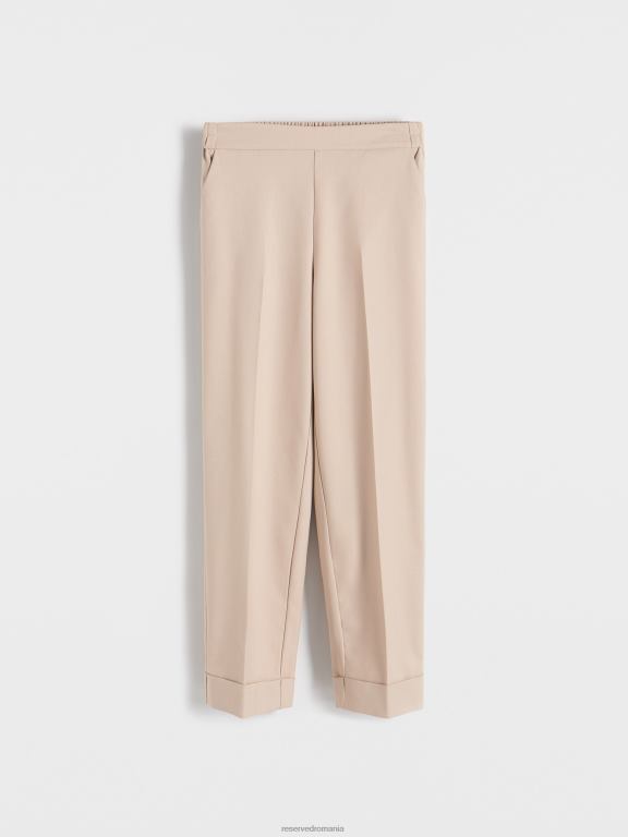 bej Reserved femei îmbrăcăminte pantaloni cu pliu presat 648HZ631