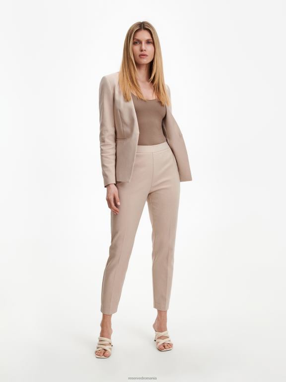 bej Reserved femei îmbrăcăminte pantaloni de tigara cu sifon presat 648HZ697