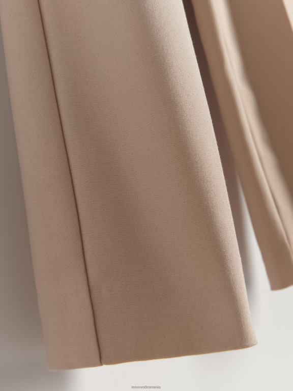 bej Reserved femei îmbrăcăminte pantaloni de tigara cu sifon presat 648HZ697