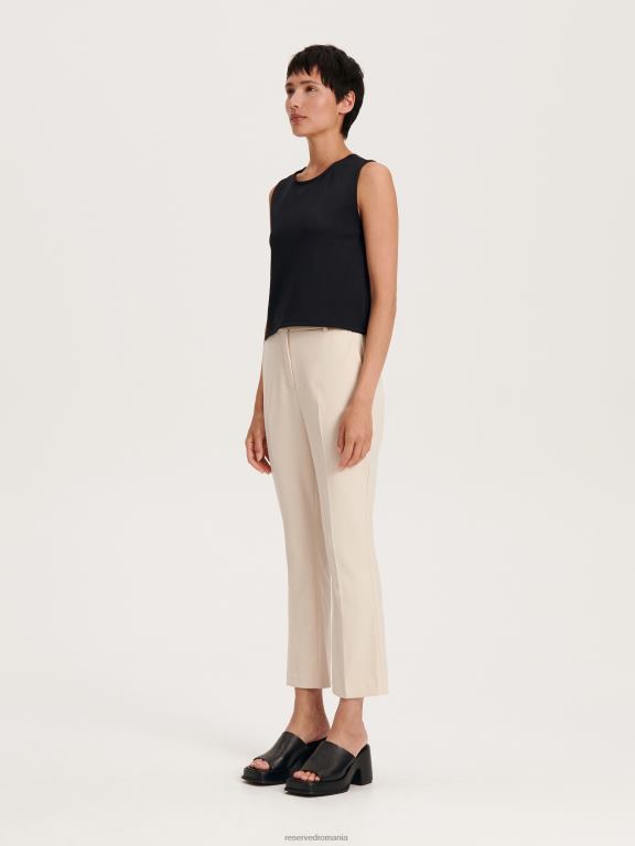 bej Reserved femei îmbrăcăminte pantaloni noi cu pliu presat 648HZ662
