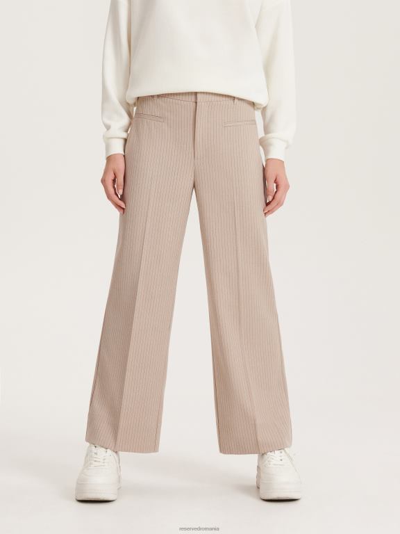 bej Reserved femei îmbrăcăminte pantaloni noi cu pliu presat 648HZ678