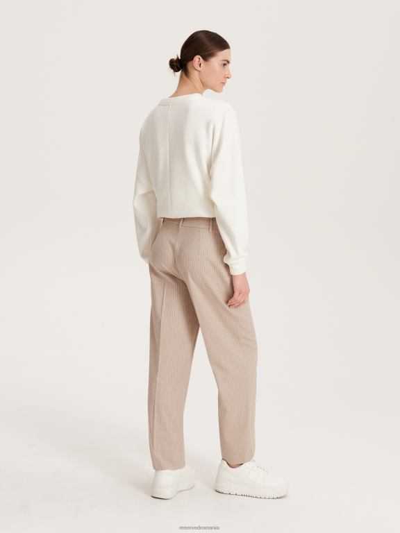 bej Reserved femei îmbrăcăminte pantaloni noi cu pliu presat 648HZ678