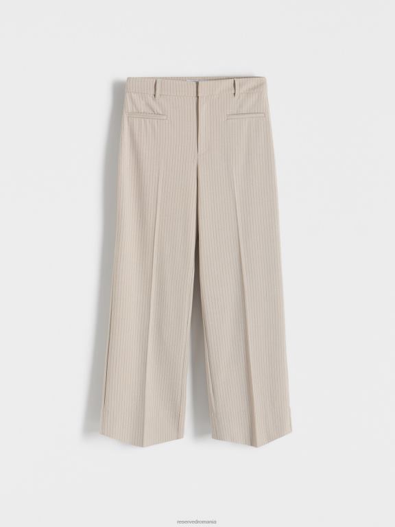 bej Reserved femei îmbrăcăminte pantaloni noi cu pliu presat 648HZ678