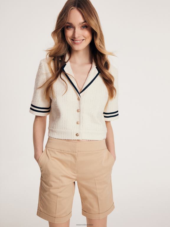 bej Reserved femei îmbrăcăminte pantaloni scurți bogati în bumbac 648HZ143