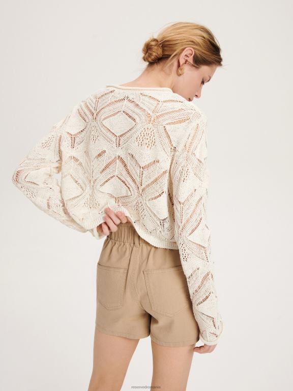 bej Reserved femei îmbrăcăminte pantaloni scurți cu talie înaltă 648HZ608