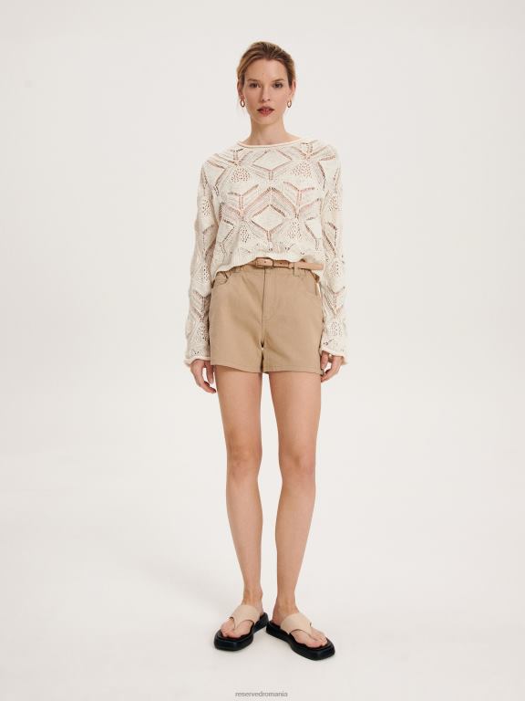 bej Reserved femei îmbrăcăminte pantaloni scurți cu talie înaltă 648HZ608