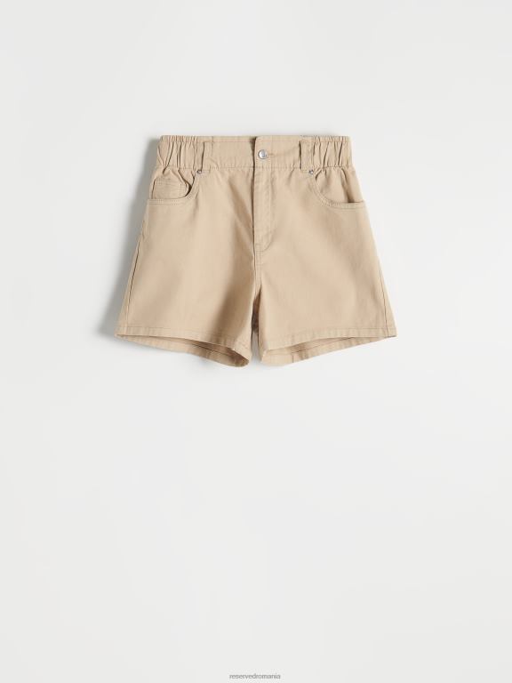 bej Reserved femei îmbrăcăminte pantaloni scurți cu talie înaltă 648HZ608