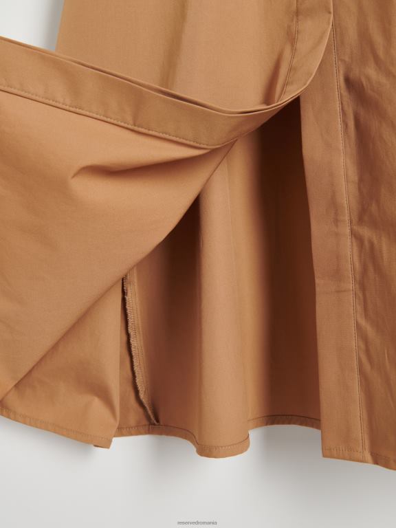 bej Reserved femei îmbrăcăminte rochie bogată în bumbac 648HZ237