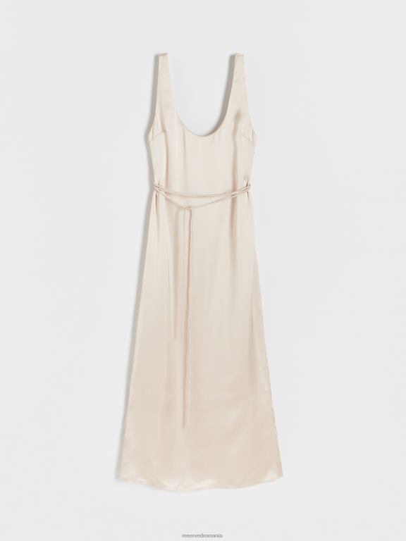 bej Reserved femei îmbrăcăminte rochie maxi din satin 648HZ240