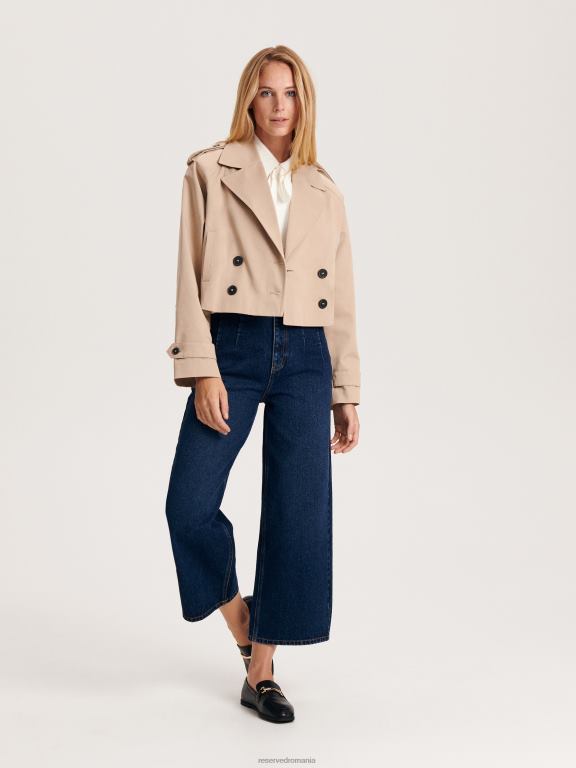 bej Reserved femei îmbrăcăminte trenci scurt 648HZ888