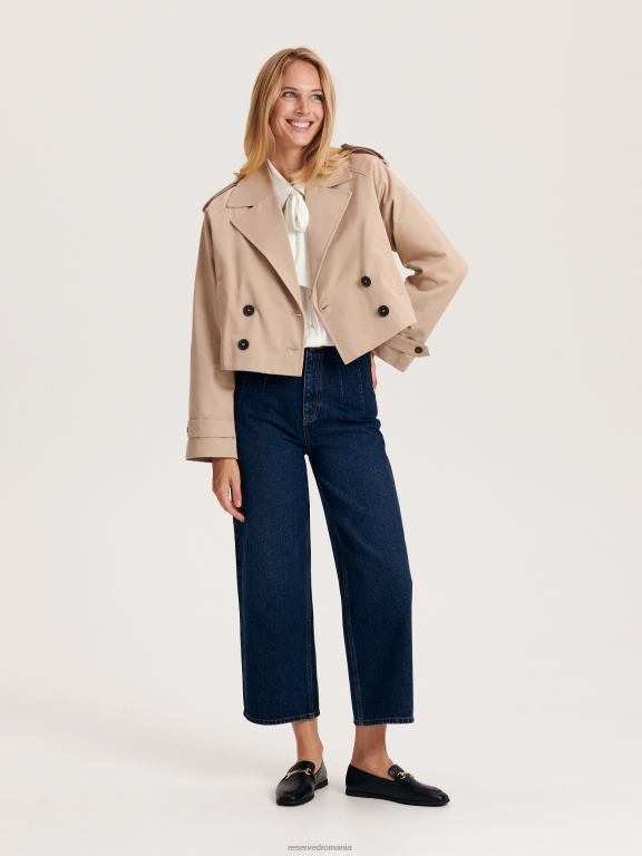 bej Reserved femei îmbrăcăminte trenci scurt 648HZ888