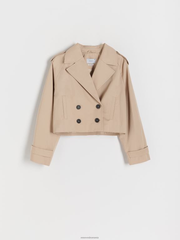 bej Reserved femei îmbrăcăminte trenci scurt 648HZ888