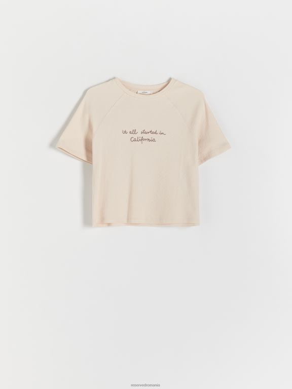 bej Reserved femei îmbrăcăminte tricou imprimat 648HZ481