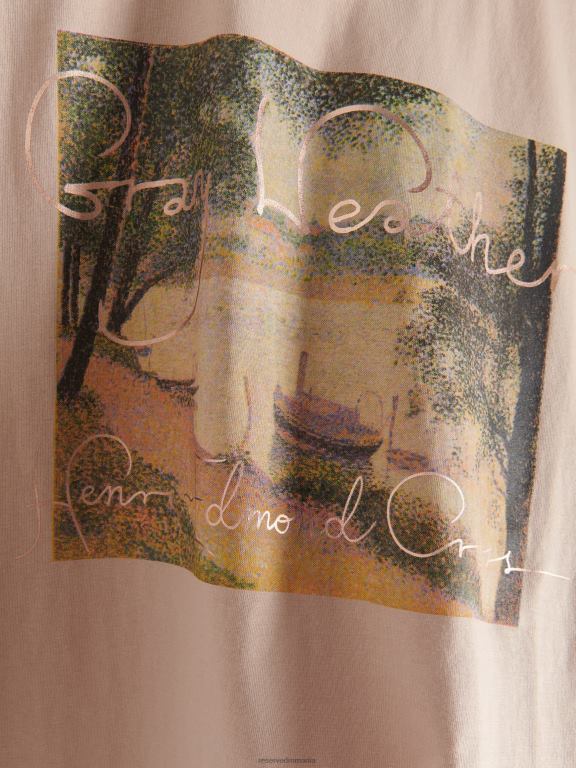 bej Reserved femei îmbrăcăminte tricou kimono cu imprimeu 648HZ15