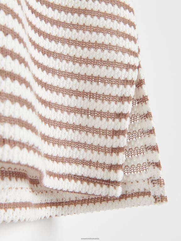 bej Reserved femei îmbrăcăminte tricou nou regular fit 648HZ458