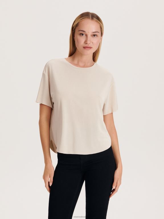 bej Reserved femei îmbrăcăminte tricou supradimensionat 648HZ422