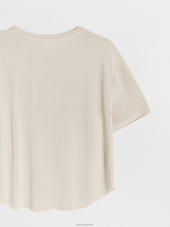 bej Reserved femei îmbrăcăminte tricou supradimensionat 648HZ422