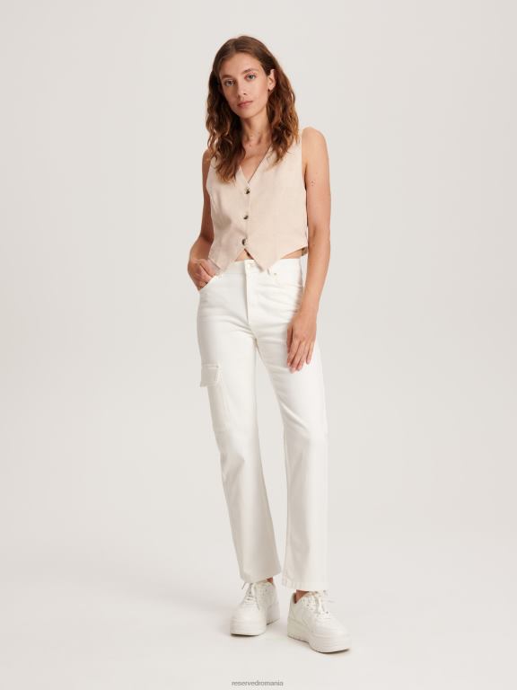 bej Reserved femei îmbrăcăminte vestă bogată în viscoză 648HZ301