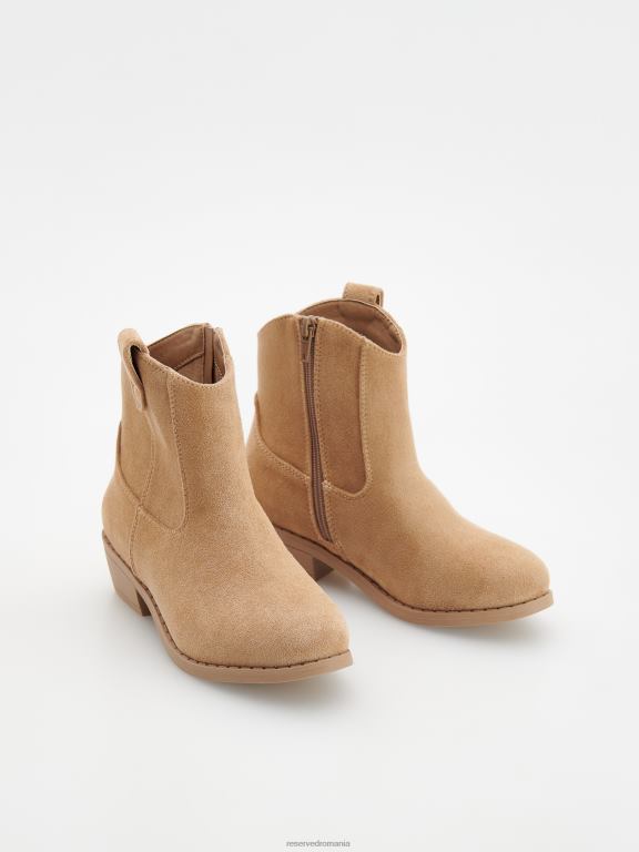 bej Reserved fetelor pantofi cizme de cowboy din piele intoarsa 648HZ1906