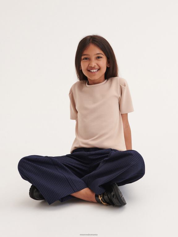 bej Reserved fetelor îmbrăcăminte tricou din amestec modal 648HZ1870