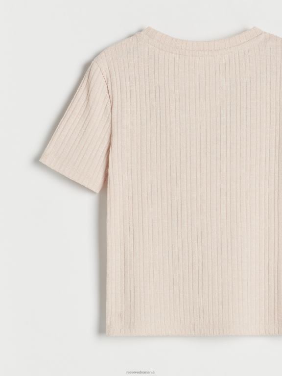 bej Reserved fetelor îmbrăcăminte tricou din tricot în coastă 648HZ1822
