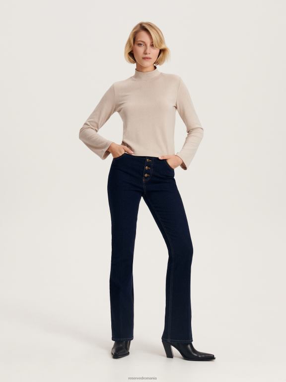 blugi indigo Reserved femei îmbrăcăminte blugi flare 648HZ616