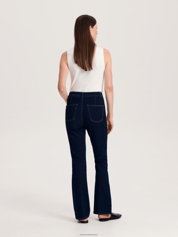 blugi indigo Reserved femei îmbrăcăminte blugi flare 648HZ769