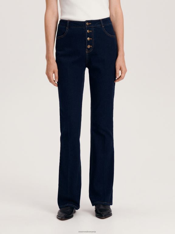 blugi indigo Reserved femei îmbrăcăminte blugi flare 648HZ769
