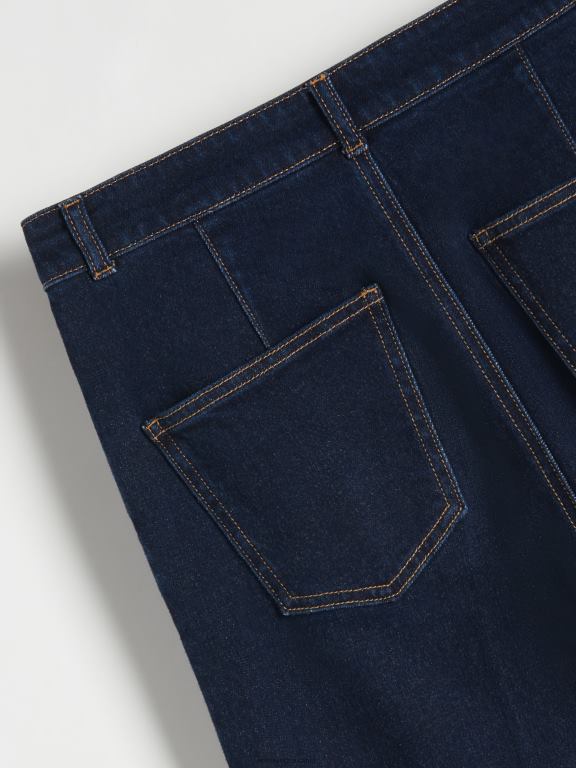 blugi indigo Reserved femei îmbrăcăminte blugi flare 648HZ769