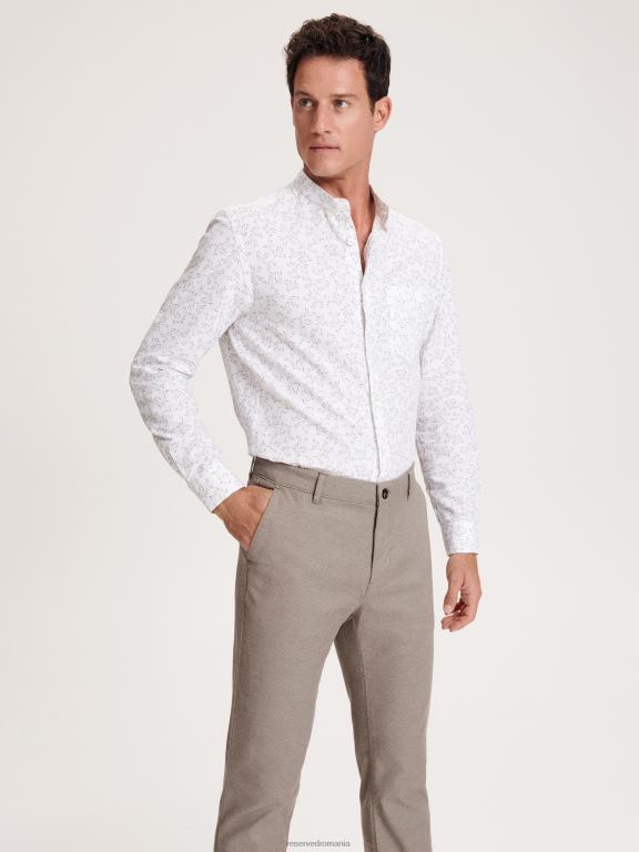 cafea Reserved bărbați îmbrăcăminte pantaloni chino slim fit 648HZ1083